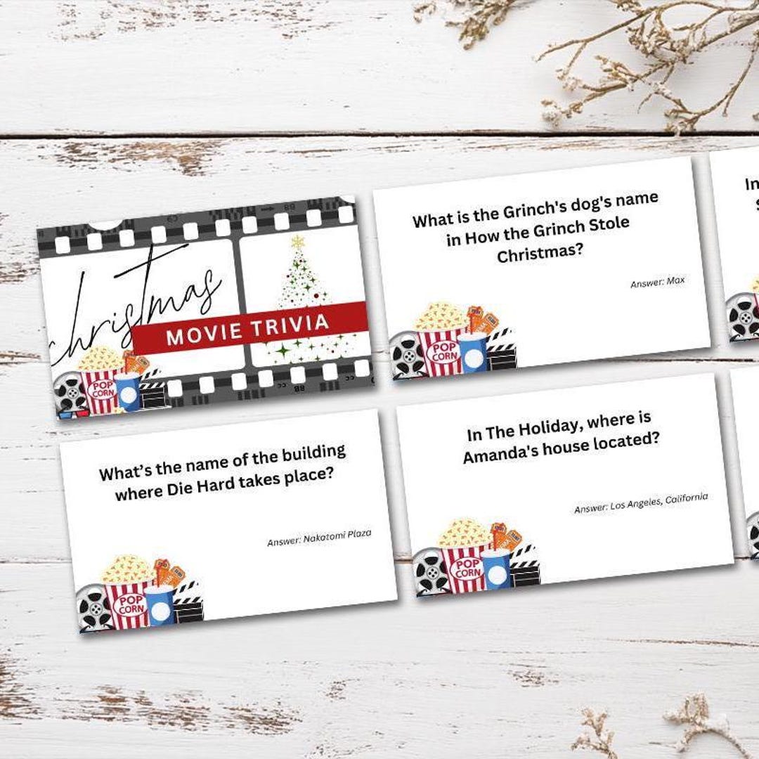 Christmas Movie Trivia Printable, Family Trivia Games, Family Game ...