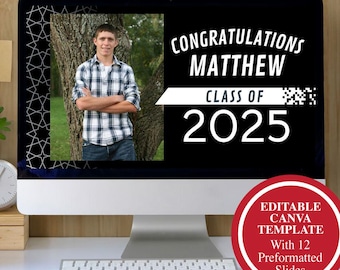 Graduation Slideshow Video, Graduation Slideshow Template 2025, Slideshow Template Canva, Canva Slideshow Template, Graduation Powerpoint