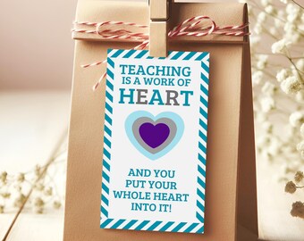 Teacher Thank You Tags, Thank You Gift Tag, Teacher Gift Tags, End of Year Teacher Thank You Gift, Thank You Teacher Tag
