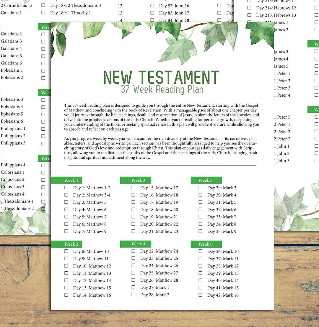 New Testament Reading Plans, Bible Reading Plan PDF, New Testament ...