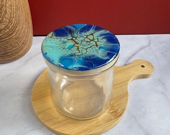Yogurt Jar Lids, Oui Jar Lids, Oui Wooden Lids, Decorative Bamboo Lid, 68 mm, Painted Yogurt Jar Lid