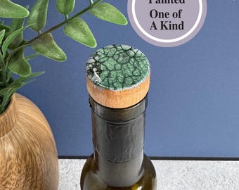 Bottle Stopper Art, Wine Cork Stopper, Hand Painted Wine Bottle Stopper, Wine Stopper Pretty, Small Bottle Cork Stopper, housewarming gift