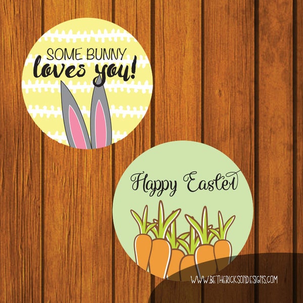 Easter Mason Jar Lid Labels / Mason Jar Labels / Easter Labels / Easter Gift Tags / Instant download / Easter Bunny / Happy Easter