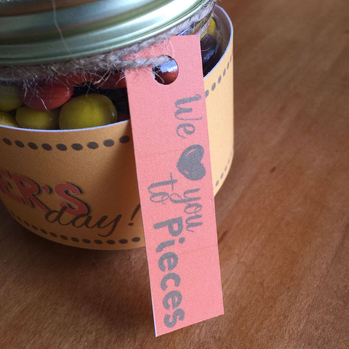 Mason Jar Printable Label / Father's Day / We Love You to - Etsy