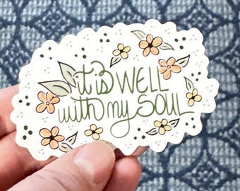 It Is Well With My Soul Magnet, Christian Encouragement Gift, Faith Based Home Decor, Inspirational Scripture Magnet