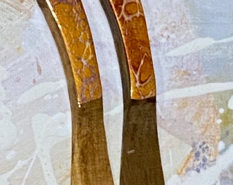 Hand-Painted Solid Wood Butter Cheese Knife and Spreading paddles - Unique Fluid Art Designs - Resin Coated for Protection - 7 Inches Long