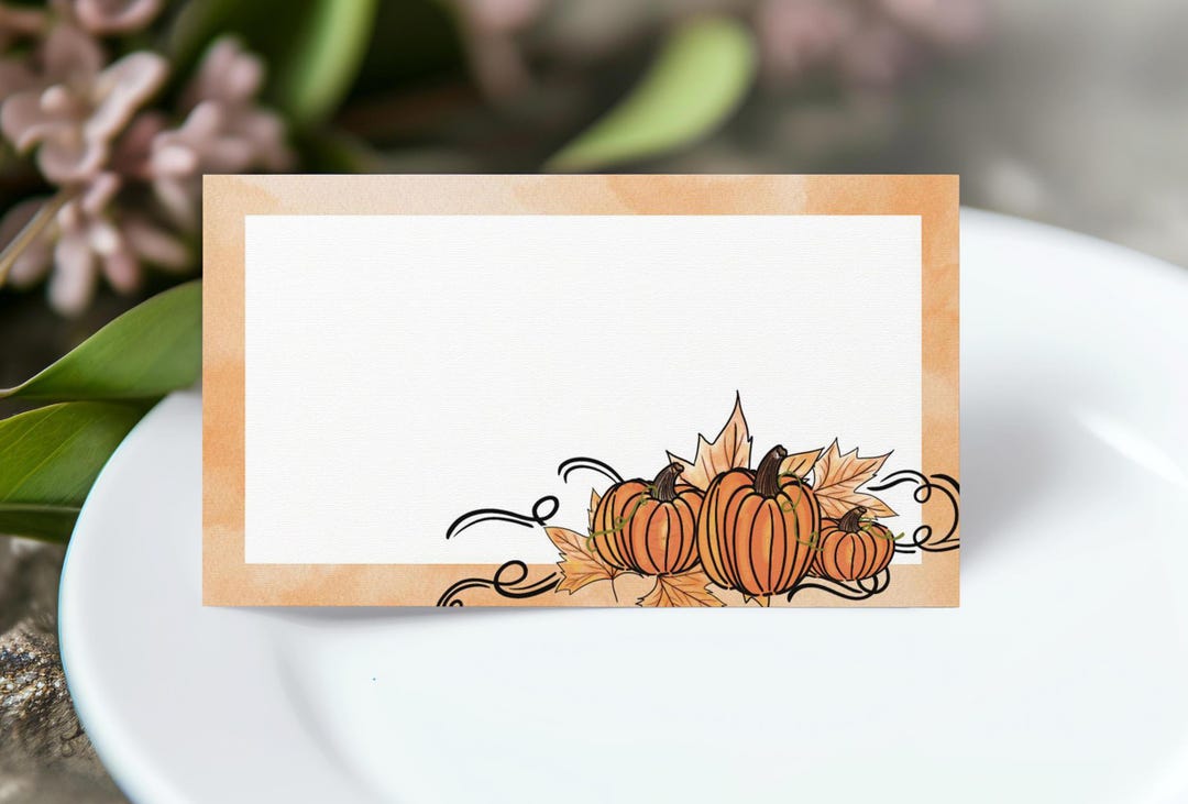 Thanksgiving Place Card Idea, Place Card Printable, Fall Leaf Place ...