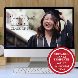 High School Grad Slideshow, Graduation Slideshow Template, Grad Slideshow Canva, Canva Slideshow Template, College Graduation