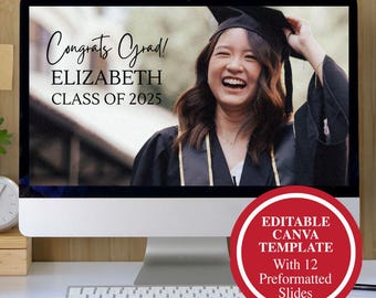 Graduation Slideshow Video, Graduation Slideshow Template 2025, Slideshow Template Canva, Canva Slideshow Template, Graduation Powerpoint