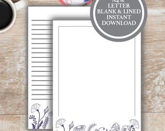 Floral writing paper printable, Pretty Stationery, Printable Stationary Paper, Stationery Paper Downloads, Floral Stationery Printables