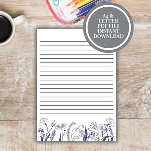 Wildflower Stationary Set, Printable Stationery Paper, Stationery Paper Downloads, Floral Stationery Printable, Letter Writing Stationery