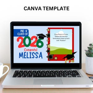 Sjabloon diavoorstelling pre-K afstuderen, diavoorstelling kleuterschool Canva, diavoorstelling kleuterschool, sjabloon diavoorstelling afstuderen Canva