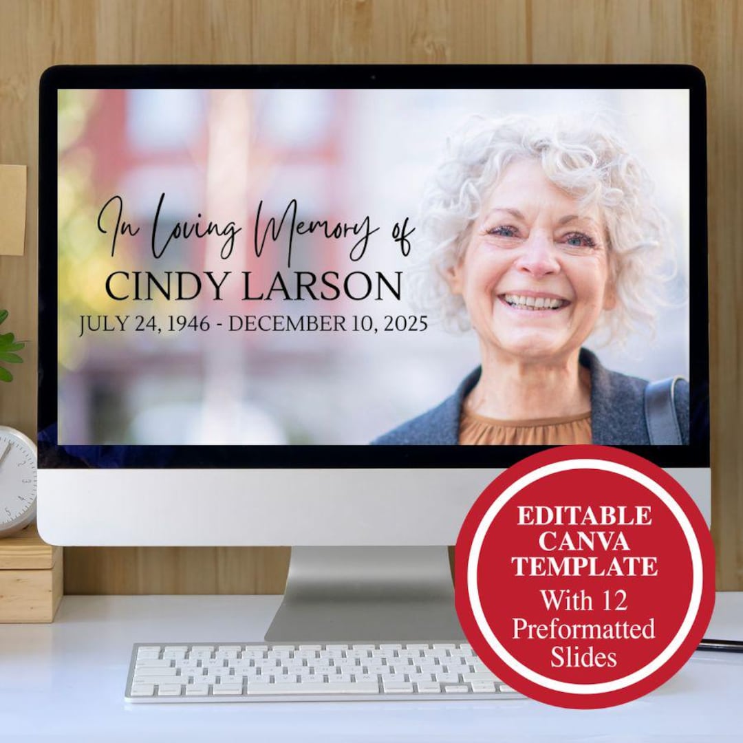 In Loving Memory Canva Template, Funeral Slideshow Template, Memorial ...