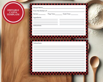 Recipe Card Canva Template, Recipe Card Template download, Recipe Card for Bridal Shower Canva, Cute Recipe Card, Editable Recipe Card