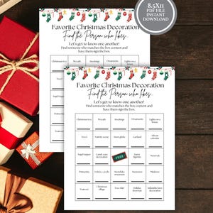 Printable Bingo Cards, Christmas Party Games for Adults, Christmas Bingo, Mix and Mingle Bingo, Favorite Holiday Decorations Bingo