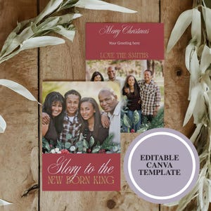 Christian Christmas Card Photo, Scripture Christmas Card, Christmas Card Canva, Holiday Photos Card, Religious Photo Christmas Cards,