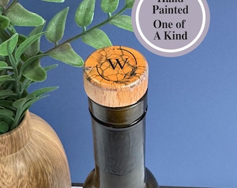 Wine Stopper Pretty, Bottle Stopper Art, Hand Painted Wine Bottle Stopper, Wine Cork Stopper, Small Bottle Cork Stopper, housewarming gift,
