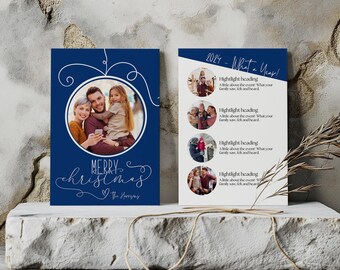 Canva Christmas Card Template, Photo Christmas Card Template, Printable Christmas Card, Merry Christmas Photo Card Template