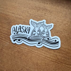 Alaska Sticker, Water bottle sticker, Whale Tail, State stickers, Waterproof Sticker, Vinyl Sticker, Travel Stickers, State of Alaska