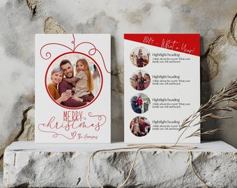 Merry Christmas Photo Card Template, Canva Christmas Card Template, Photo Christmas Card Template, Printable Christmas Card
