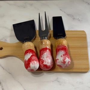 Cheese Knives Set, Cheese spreader, Hand Painted Cheese knife, Charcuterie Utensils, Charcuterie Accessories, Cheese knives, Set of 3