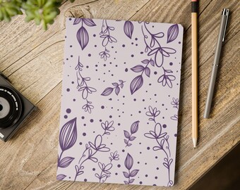 Botanical Flourish Softcover Journal, Purple Floral Notebook