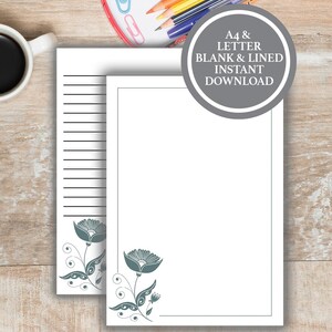 Wildflower Stationary Set, Stationery Paper Downloads, Printable Stationery Paper, Floral Stationery Printable, Letter Writing Stationery