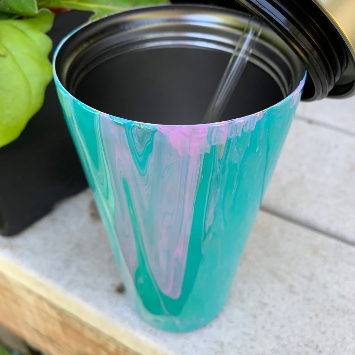 Fluid art Tumblers Personalized. Acrylic Painted. Resin Etsy