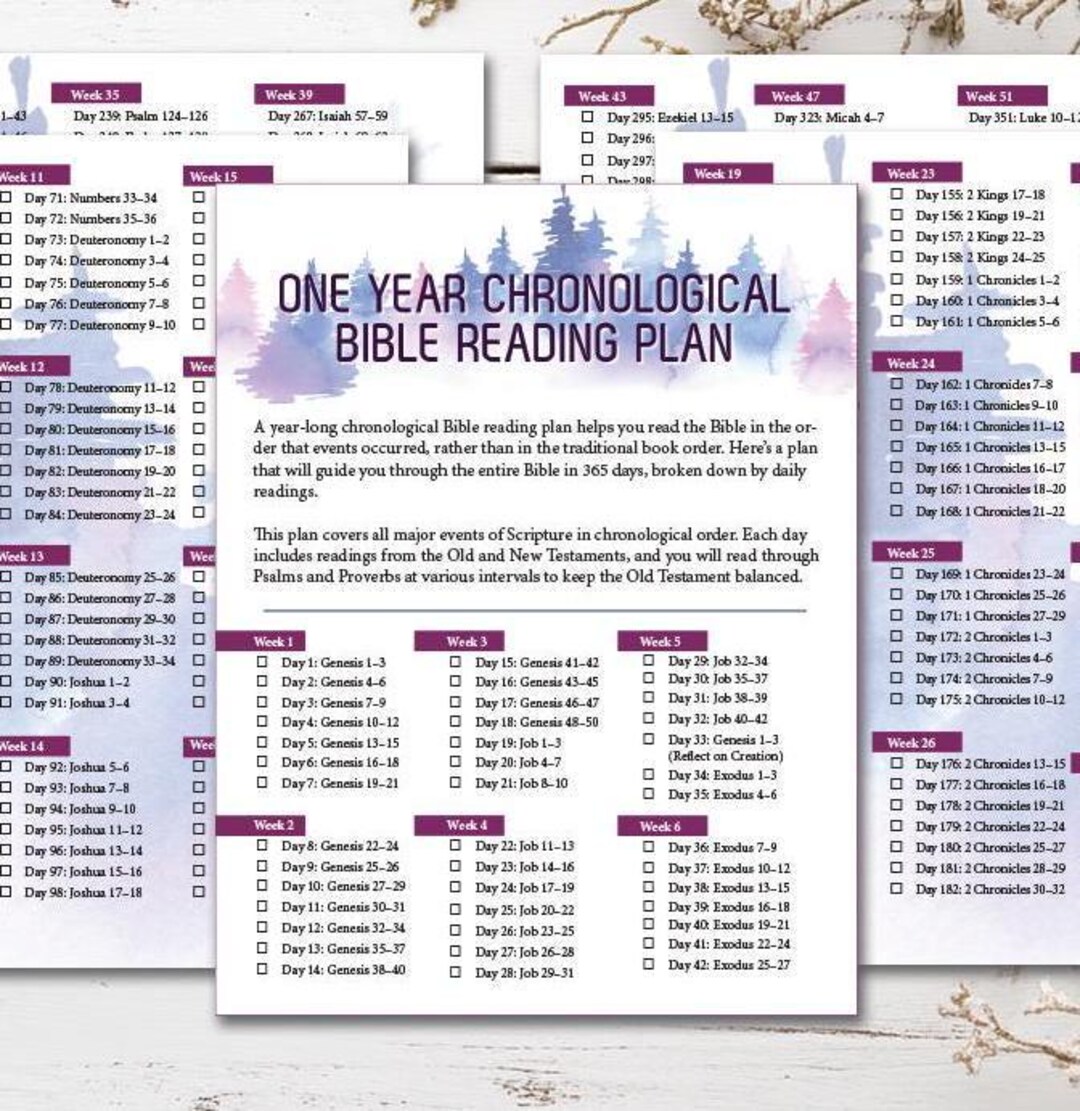 Chronological Bible Reading Plan 2025, Bible Reading Progress ...