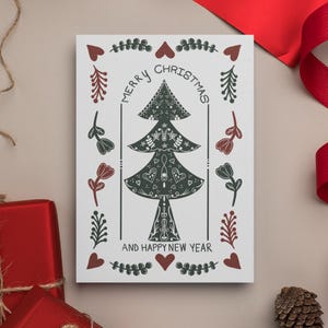 Scandinavian Christmas Card, Nordic Christmas Cards, Printed Christmas Cards, Christmas Card Set, Folded Christmas Card, Scandi Christmas