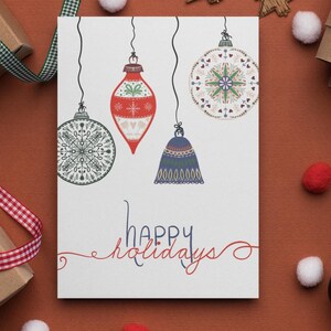Nordic Christmas Cards, Scandinavian Christmas Card, Printed Christmas Cards, Christmas Card Set, Folded Christmas Card, 6 Pack