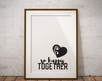 So Happy Together Valentine’s Day SVG cut file. AI file. Eps File. Cricut file. Digital File. Instant Download. Valentines Day SVG file.