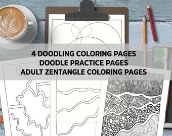 Doodle Coloring Pages, Adult Zendoodle Coloring Sheets, Doodle Sheets Printable, Coloring Sheets for Adults, Zentangle Coloring Pages