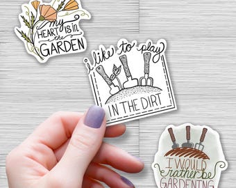 Gardening Sticker Set, Garden Sticker Pack, Garden Stickers Pack, Waterproof Water Bottle Stickers, Garden Lover Gift, Journal Sticker Pack