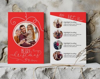 Photo Christmas Card Template, Canva Christmas Card Template, Printable Christmas Card, Merry Christmas Photo Card Template
