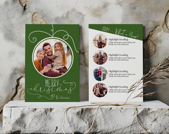 Printable Christmas Card, Merry Christmas Photo Card Template, Canva Christmas Card Template, Photo Christmas Card Template,