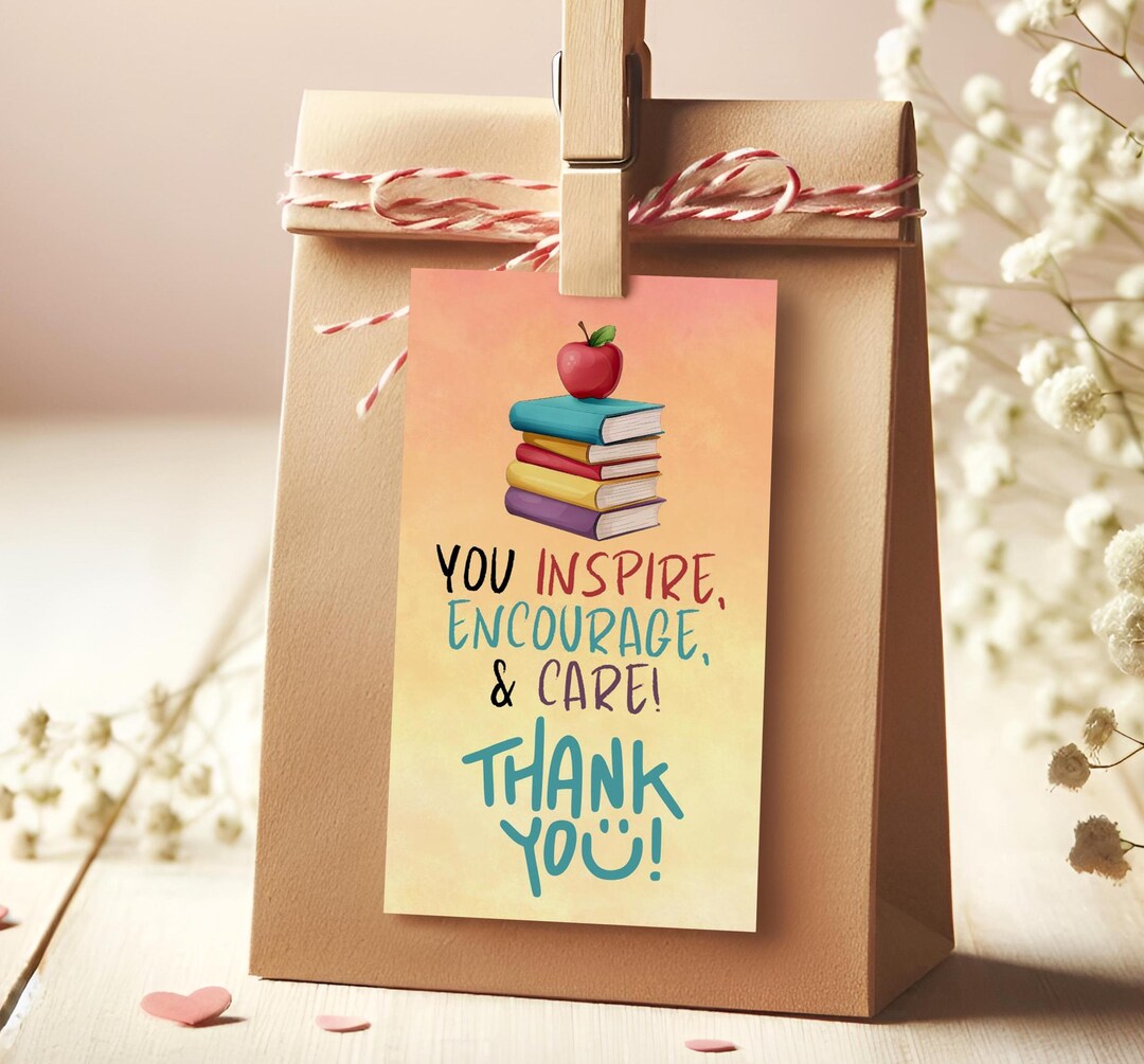 Teacher Gift Tags, End of Year Teacher Gift Tags, Thank You Teacher Tag ...
