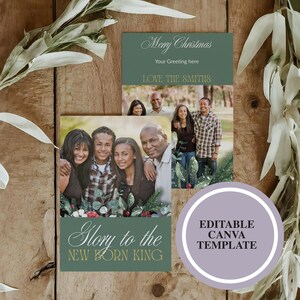 Religious Photo Christmas Cards, Christian Christmas Card Photo, Scripture Christmas Card, Christmas Card Canva, Holiday Photos Card