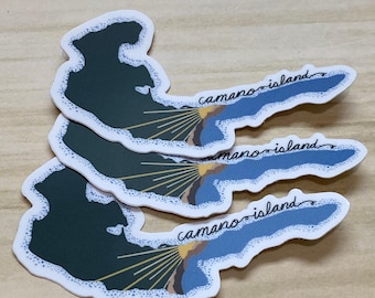 Camano Island, WA Waterbottle Sticker, Waterproof, Water Bottle Sticker, Laptop Sticker, Outdoor Stickers
