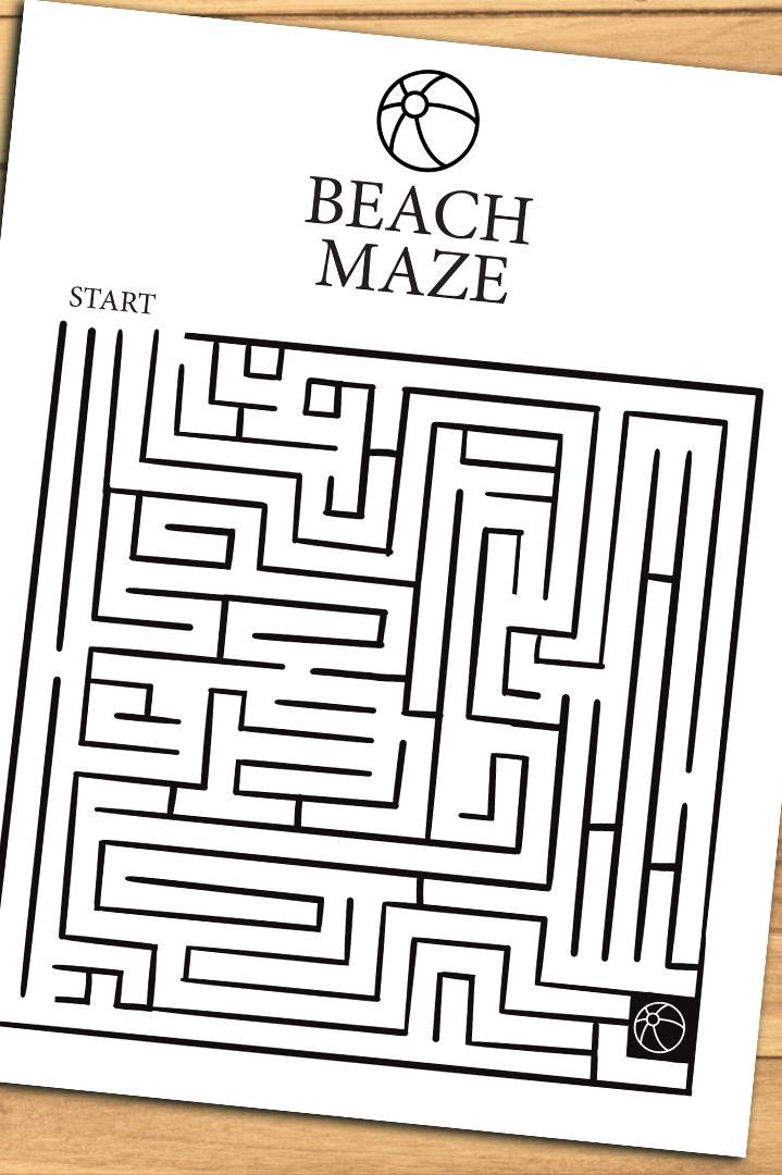 Maze for Kids, Kid Activity Sheets, Summer Activity Pages, Activity ...