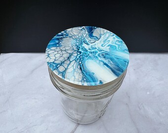 Painted Mason Jar Lid, Wide Mouth Mason Jar lids, Decorative Mason Jar Lids, Resin Jar Lid, Acrylic Pour Jar Lids, Painted Lids