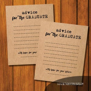 Graduation Advice Card, Graduation Advice and Wishes, Graduation Party, Advice Card for Graduate, Grad Advice Cards, Print at Home