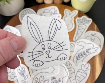 Easter Stick and Stitch embroidery pattern | 21 designs | peel and stick embroidery paper | pattern transfer patch