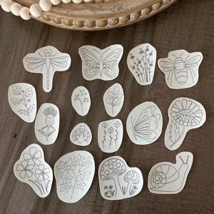 In the Garden Stick and Stitch embroidery pattern 16 designs peel and stick embroidery paper pattern transfer patch image 7