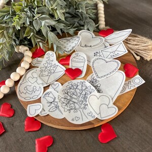 Valentine Stick and Stitch embroidery pattern 18 designs peel and stick embroidery paper pattern transfer patch image 7