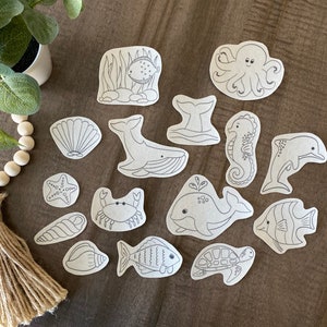Under the Sea Stick and Stitch embroidery pattern 15 designs peel and stick embroidery paper pattern transfer patch image 6