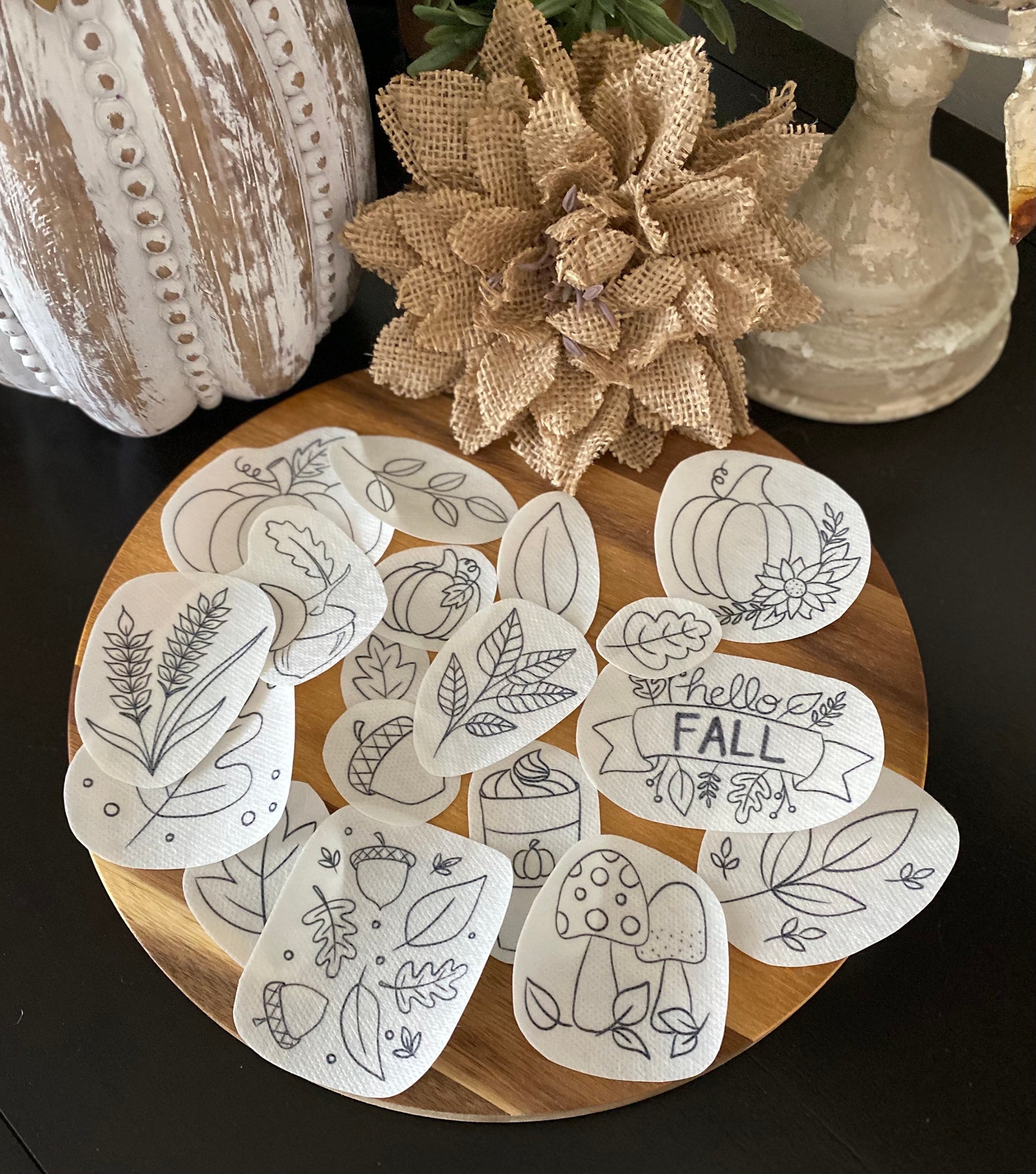 Hello Fall Stick and Stitch Embroidery Pattern | 19 Designs | Peel and ...