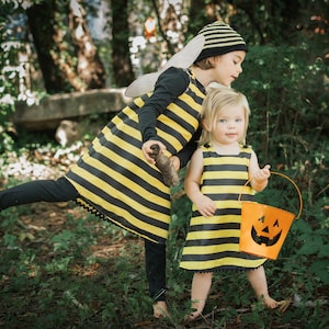 Bumble Bee Kids Halloween Costume, Girls Dress, Baby Costume, Toddler Costume, Honey Bee Costume, Animal Striped, Newborn Girls 6 image 1