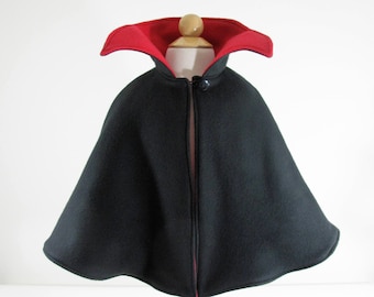 Vampire Cape Halloween Costume, Count Dracula, Fairy Tale Pretend Play Boys, Girls, Toddler Poncho Cloak Magician, 2T, 4T, 6, 8, 10, Adult