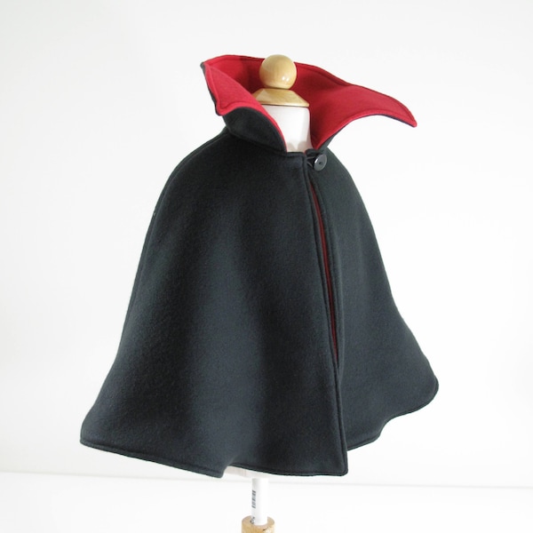 Count Dracula Vampire Halloween Costume, Cosplay Costume Cloak Cape, Magician Costume, Unisex Kids Adult, 2T, 4T, 6, 8, 10, Adult